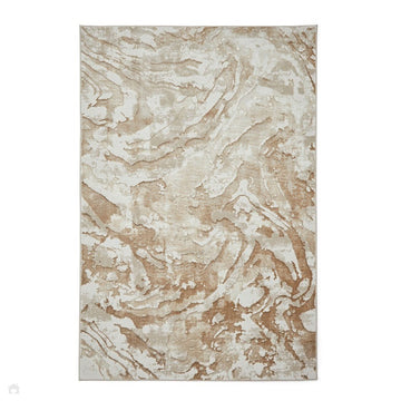 Tidal TL982 Modern Abstract Distressed Metallic Shimmer Soft Smooth Textured Polyester Low Profile Short Pile Beige/Cream/Earth Rug-Think Rugs-Rug Love - The Most Loved Rug Store
